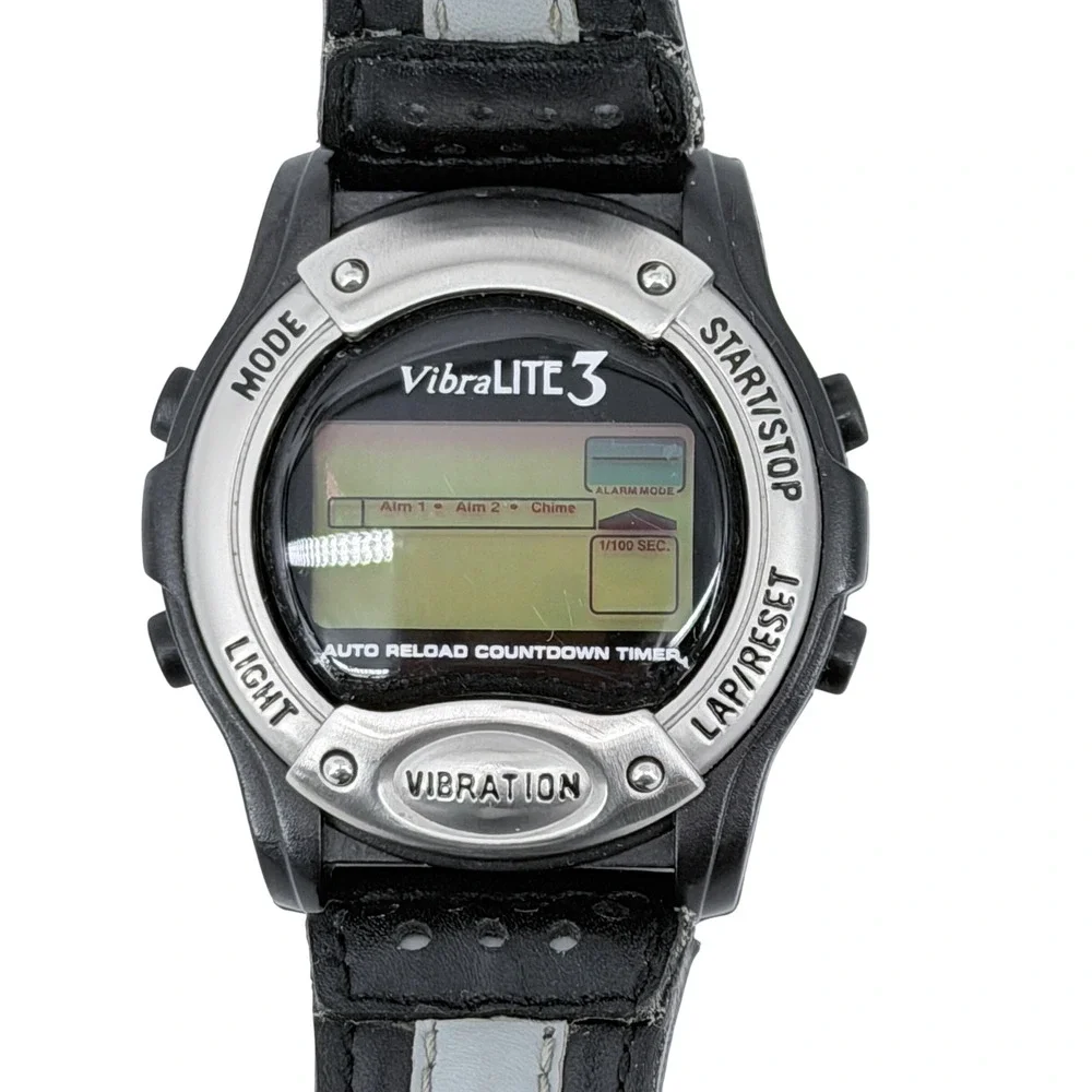VibraLITE 3 Digital Vibration Alarm Watch‎ Mens Black Not Working Needs Battery